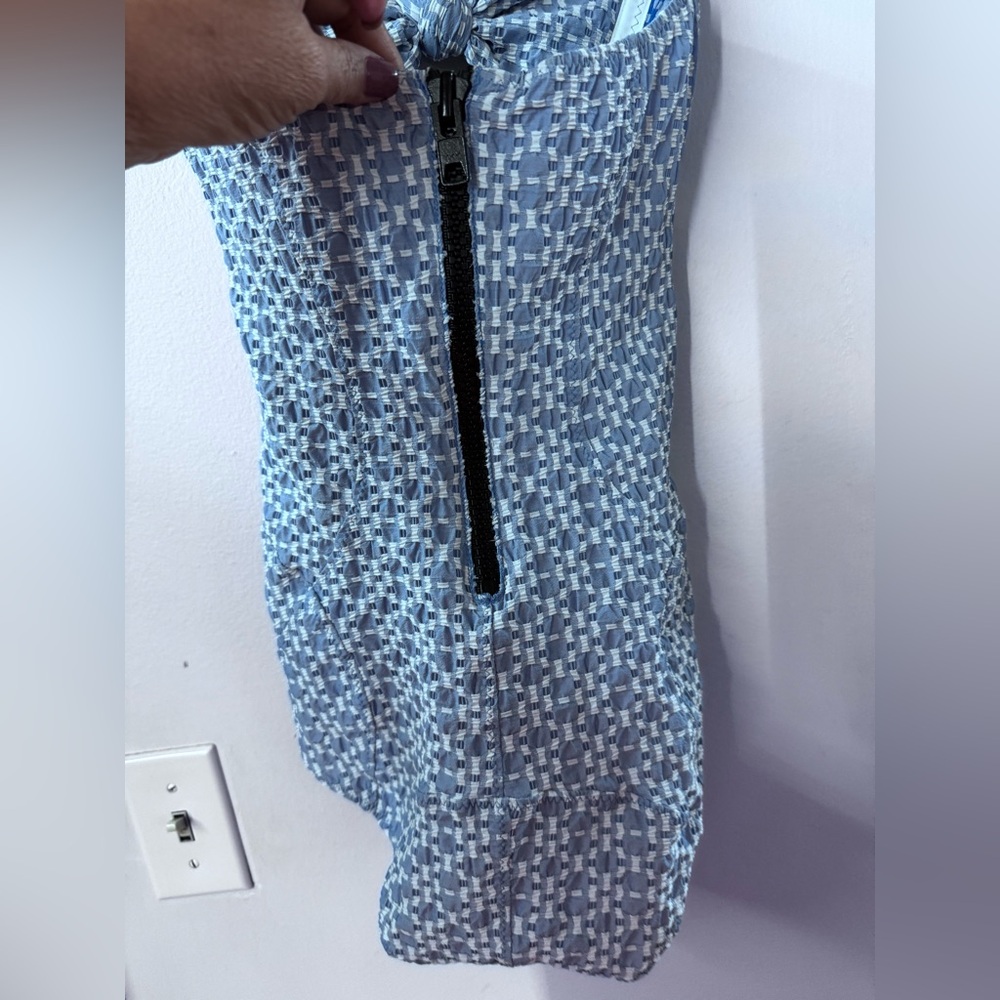 Lisa Marie Fernandez Blue and White Checkered One Piece - Picture 3 of 10